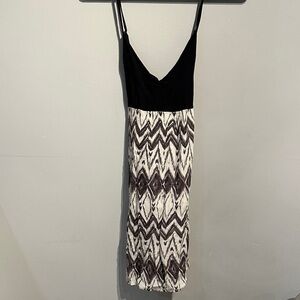 O'Neill Black and White Chevron Mini Dress